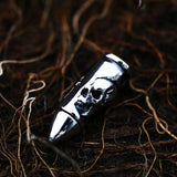Steel Soldier Bullet Skull Weapon Memorial Necklace Punk Rock Biker
