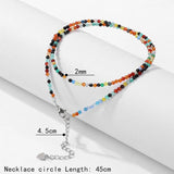 Facted Gem Necklace Women Jewelry Natural Stone Choker Healing