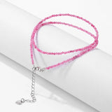 Facted Gem Necklace Women Jewelry Natural Stone Choker Healing