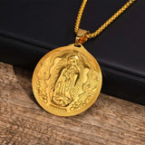Virgin Mary Pendant Necklace Stainless Steel Collar Religious Jewelry