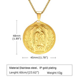 Virgin Mary Pendant Necklace Stainless Steel Collar Religious Jewelry