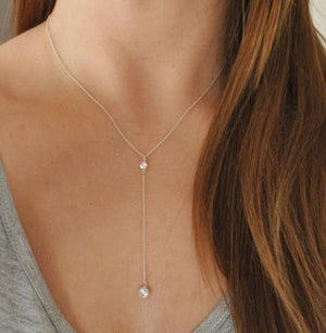 Y CZ SILVER choker necklace women jewelry