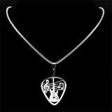 Guitar Pick Pendant Music Note Chain Necklace for Women/Men