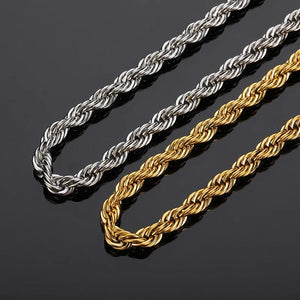 GAVTTVICT Stainless Steel Rope Chain Unisex Choker Collar Necklace