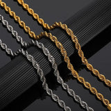 GAVTTVICT Stainless Steel Rope Chain Unisex Choker Collar Necklace