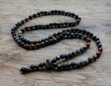 Men's Natural Stone & Hematite Bead Necklace