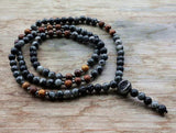 Men's Natural Stone & Hematite Bead Necklace