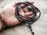 Men's Natural Stone & Hematite Bead Necklace