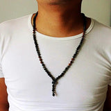 Men's Natural Stone & Hematite Bead Necklace