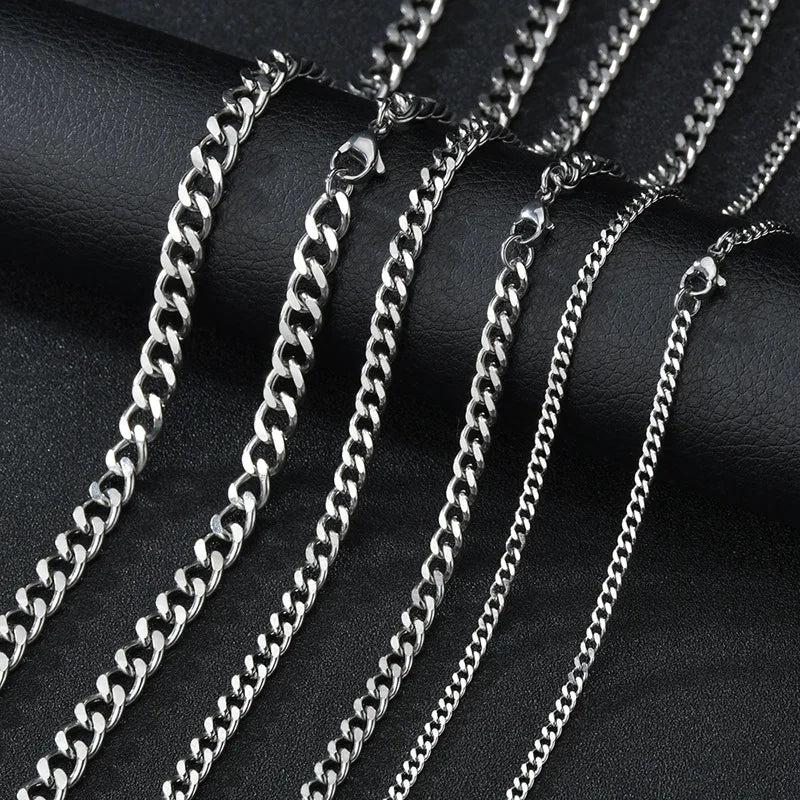 Men's Stainless Steel Cuban Link Necklace 3-7mm Choker