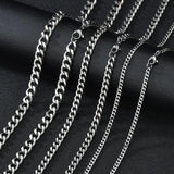 Men's Stainless Steel Cuban Link Necklace 3-7mm Choker