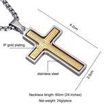 Rotatable Cross Necklace Men Stainless Steel Crucifix Pendant Collier