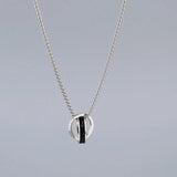 Double Ring Titanium Steel Necklace for Men Women Letter Hip Hop Personality