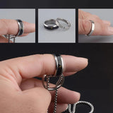 Double Ring Titanium Steel Necklace for Men Women Letter Hip Hop Personality