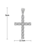 Hip Hop Cross Pendant Necklace w/ Zircon Chain - Bling Jewelry