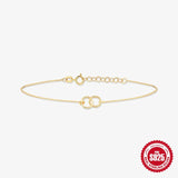 925 Silver Plated Round Hoop Bracelet Chains for Women