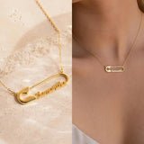 Personalised Name Necklace Paper Clip Cross Pendant Stainless Steel Jewelry