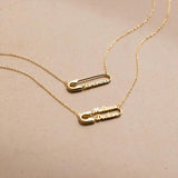 Personalised Name Necklace Paper Clip Cross Pendant Stainless Steel Jewelry