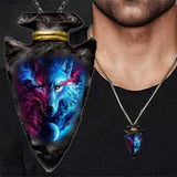 Stainless Steel Wolf Pendant Punk Hip Hop Necklace for Men
