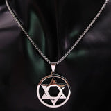 Star Of David Shield Necklace Silver Hexagram Pendant Jewelry