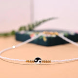 Yin Yang Shell Charm Choker Stainless Steel Necklace