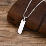 Personalized Bar Necklace, Stainless Steel Pendant, Geometric Gift