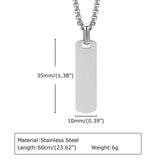Personalized Bar Necklace, Stainless Steel Pendant, Geometric Gift