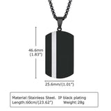 Stainless Steel Tag Pendant Necklace For Men Personalized Geometric Jewelry