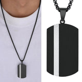 Stainless Steel Tag Pendant Necklace For Men Personalized Geometric Jewelry
