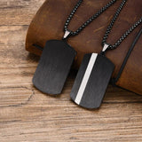 Stainless Steel Tag Pendant Necklace For Men Personalized Geometric Jewelry
