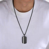 Stainless Steel Tag Pendant Necklace For Men Personalized Geometric Jewelry