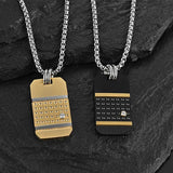 Men Tag Pendant Necklace Stainless Steel Collar Choker