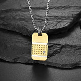 Men Tag Pendant Necklace Stainless Steel Collar Choker