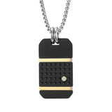 Men Tag Pendant Necklace Stainless Steel Collar Choker
