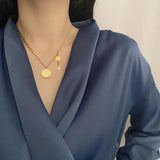 Stainless Steel Horse Dollar Pendant Necklace for Women