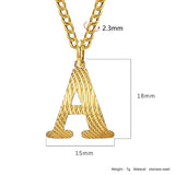 Alphabet Men Pendant Necklace Initial Letter Stainless Steel Clavicle Jewelry