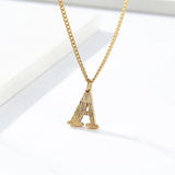 Alphabet Men Pendant Necklace Initial Letter Stainless Steel Clavicle Jewelry