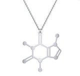 Caffeine Molecule Pendant Women Science Choker Chain Biology Jewelry