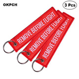 3 PCS Nuclear Launch Key Chain Embroidery Key Fobs