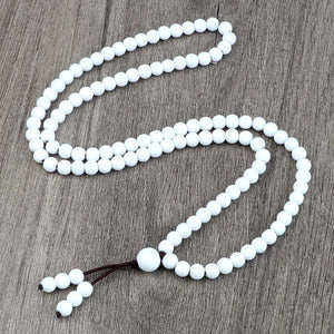 6mm Porcelain Beaded Necklace 108 Japamala Beads Natural Stone Men Bracelet