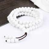6mm Porcelain Beaded Necklace 108 Japamala Beads Natural Stone Men Bracelet