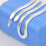 925 Sterling Silver Smooth Snake Man Necklace Chain Set Heavy Jewelry
