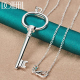 925 Silver Key Pendant Necklace for Wedding Engagement Party
