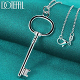 925 Silver Key Pendant Necklace for Wedding Engagement Party