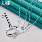 925 Silver Key Pendant Necklace for Wedding Engagement Party