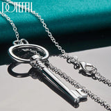925 Silver Key Pendant Necklace for Wedding Engagement Party