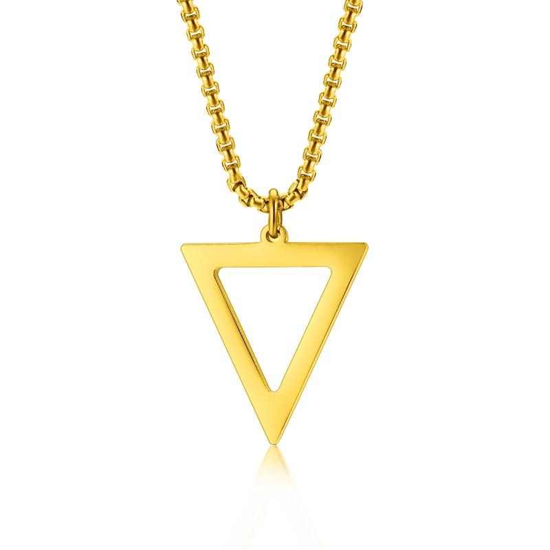 Men's Geometric Triangle Pendant Necklace
