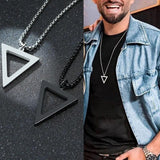 Men's Geometric Triangle Pendant Necklace