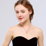 Gold Stainless Steel Love Story Pendant Couple Necklace