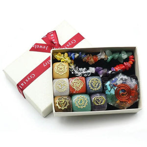 Chakra Yoga Symbol Crystal Necklace Reiki Stone Bracelet